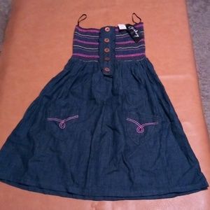 Soft Dark Jean Strapless Dress
